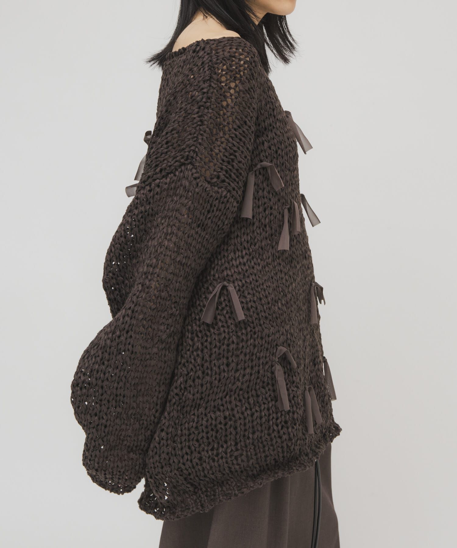  「テープヤーンリボンオーバーニット」|ニット・セーター|