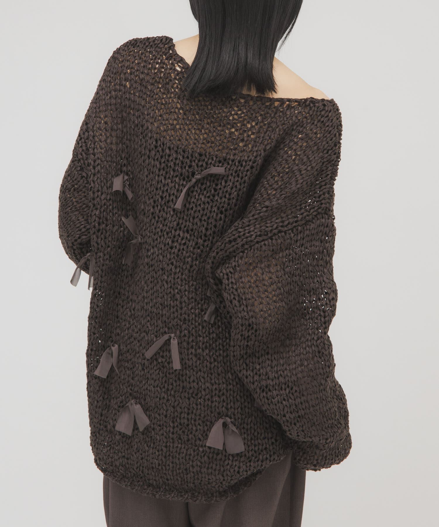  「テープヤーンリボンオーバーニット」|ニット・セーター|