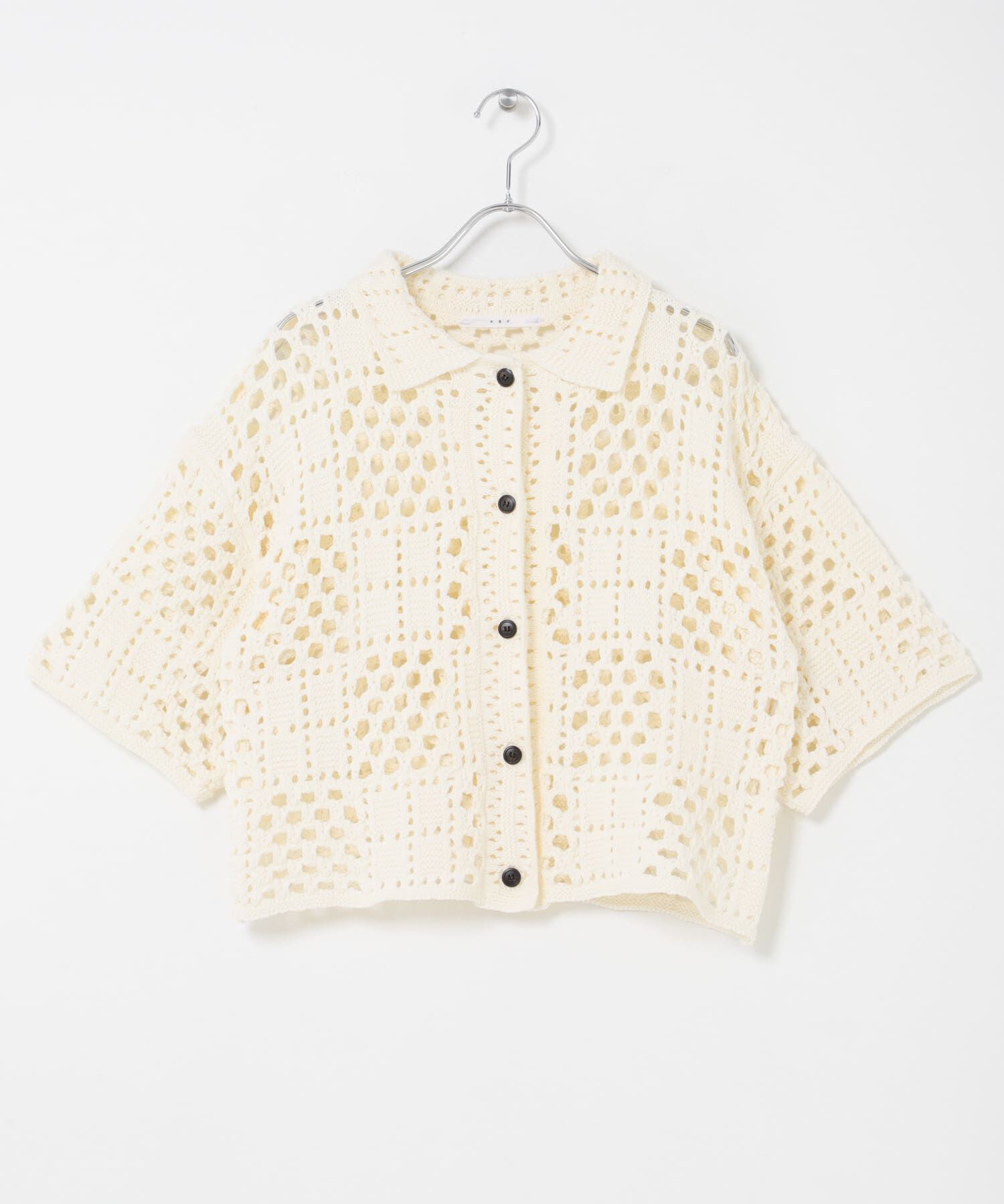  「クロシェニットシャツ」|ニット・セーター|