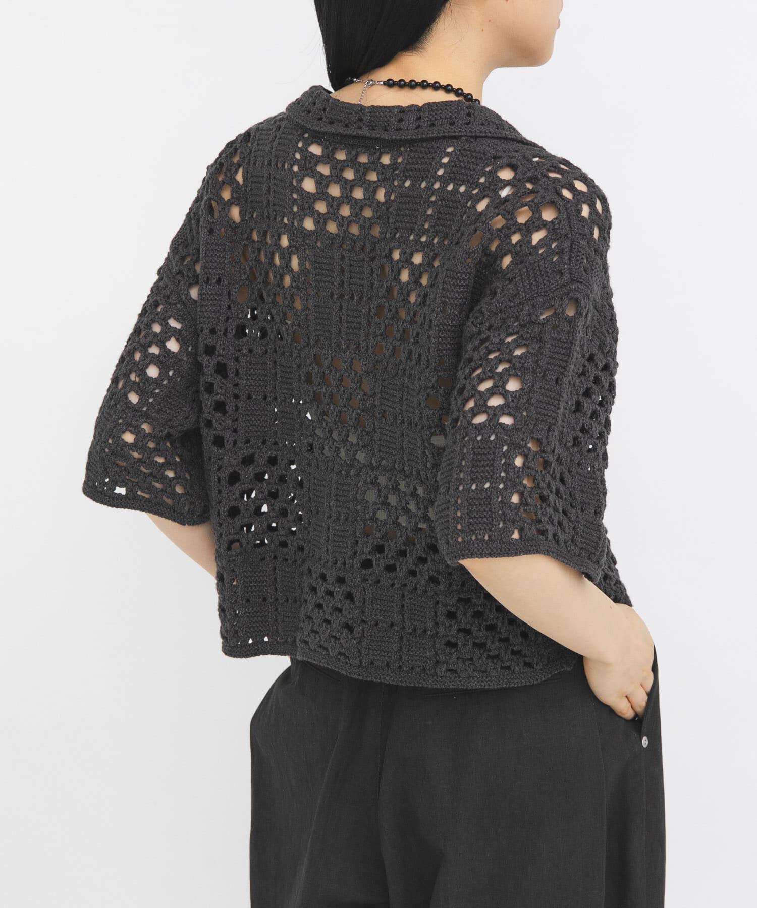  「クロシェニットシャツ」|ニット・セーター|