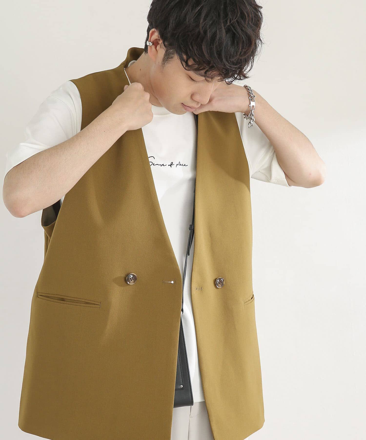 SENSE OF PLACE by URBAN RESEARCH「ダブルテーラードベスト」|ベスト・ジレ|