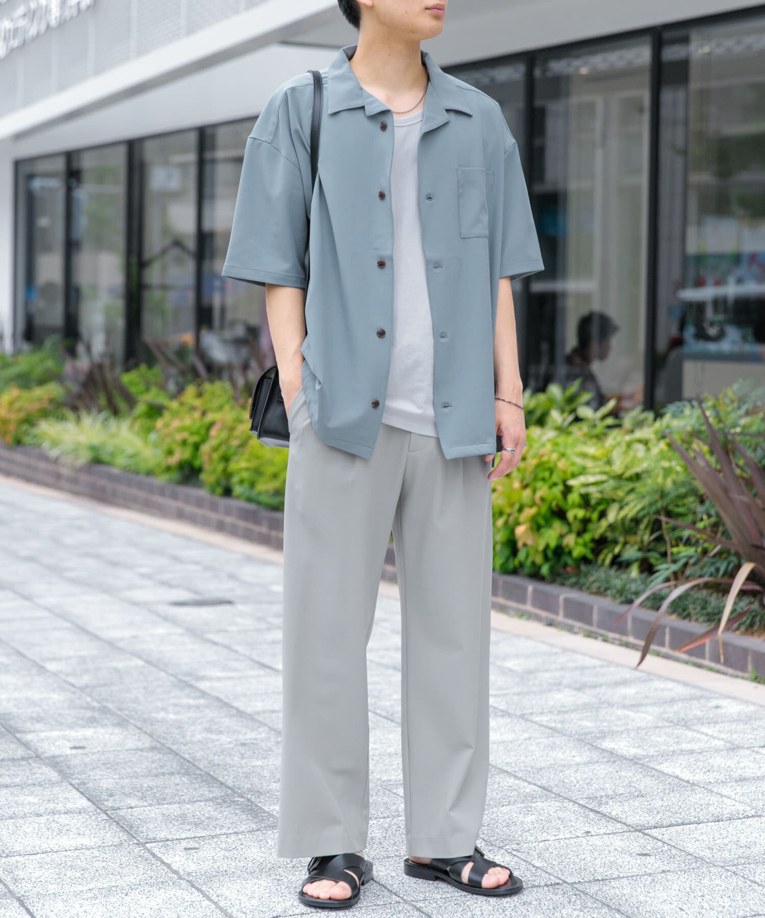 SENSE OF PLACE by URBAN RESEARCH「『ユニセックス』オープンカラールーズシャツ(5分袖)」|シャツ・ブラウス|