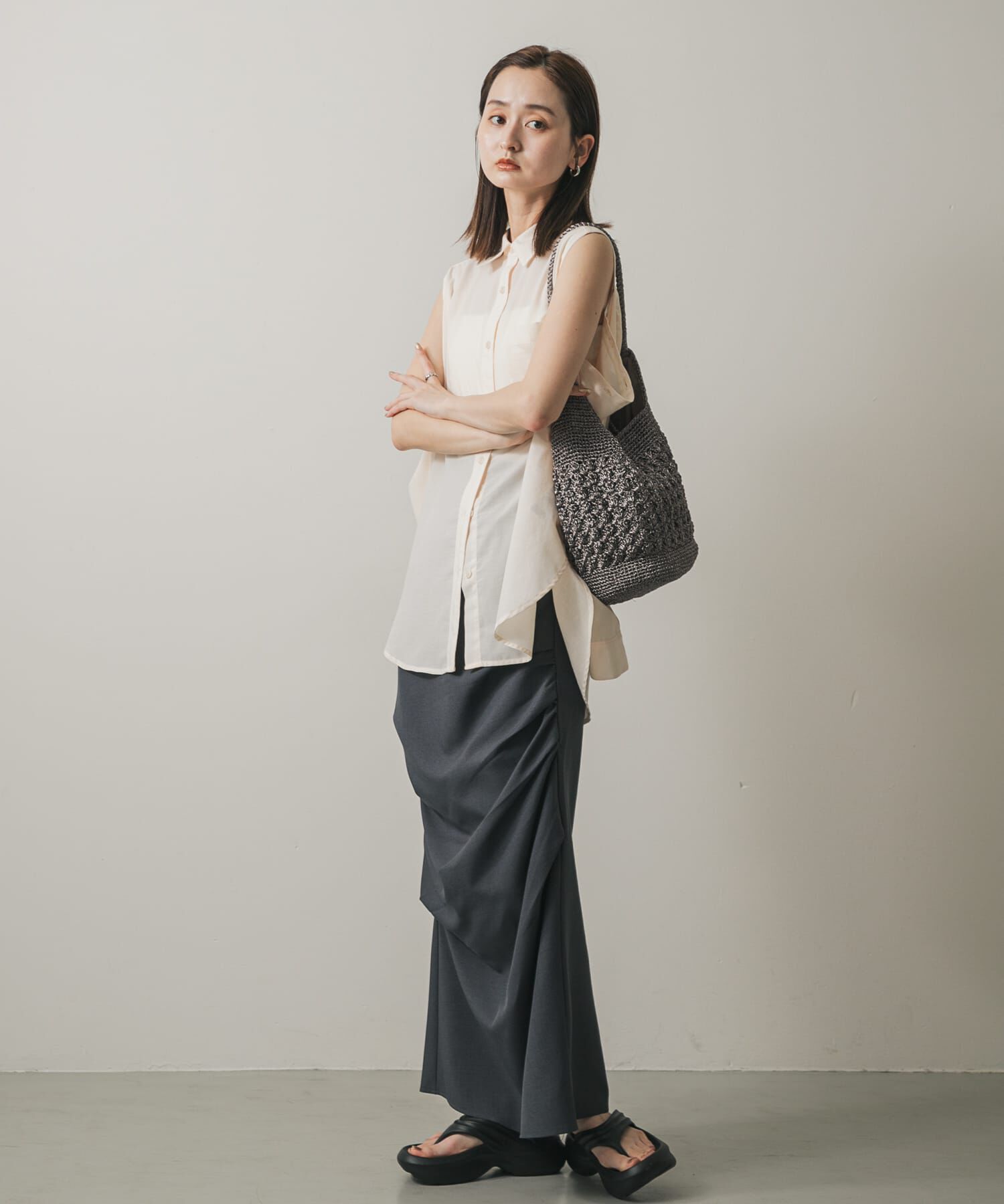 SENSE OF PLACE by URBAN RESEARCH「リネンライクショルダースリットシャツ」|シャツ・ブラウス|