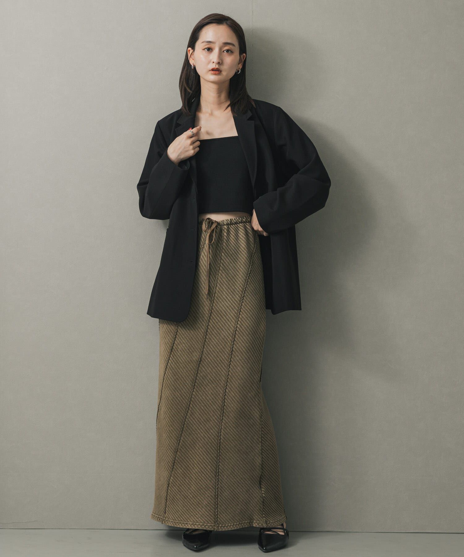 SENSE OF PLACE by URBAN RESEARCH「バイアスリブスカート」|スカート|