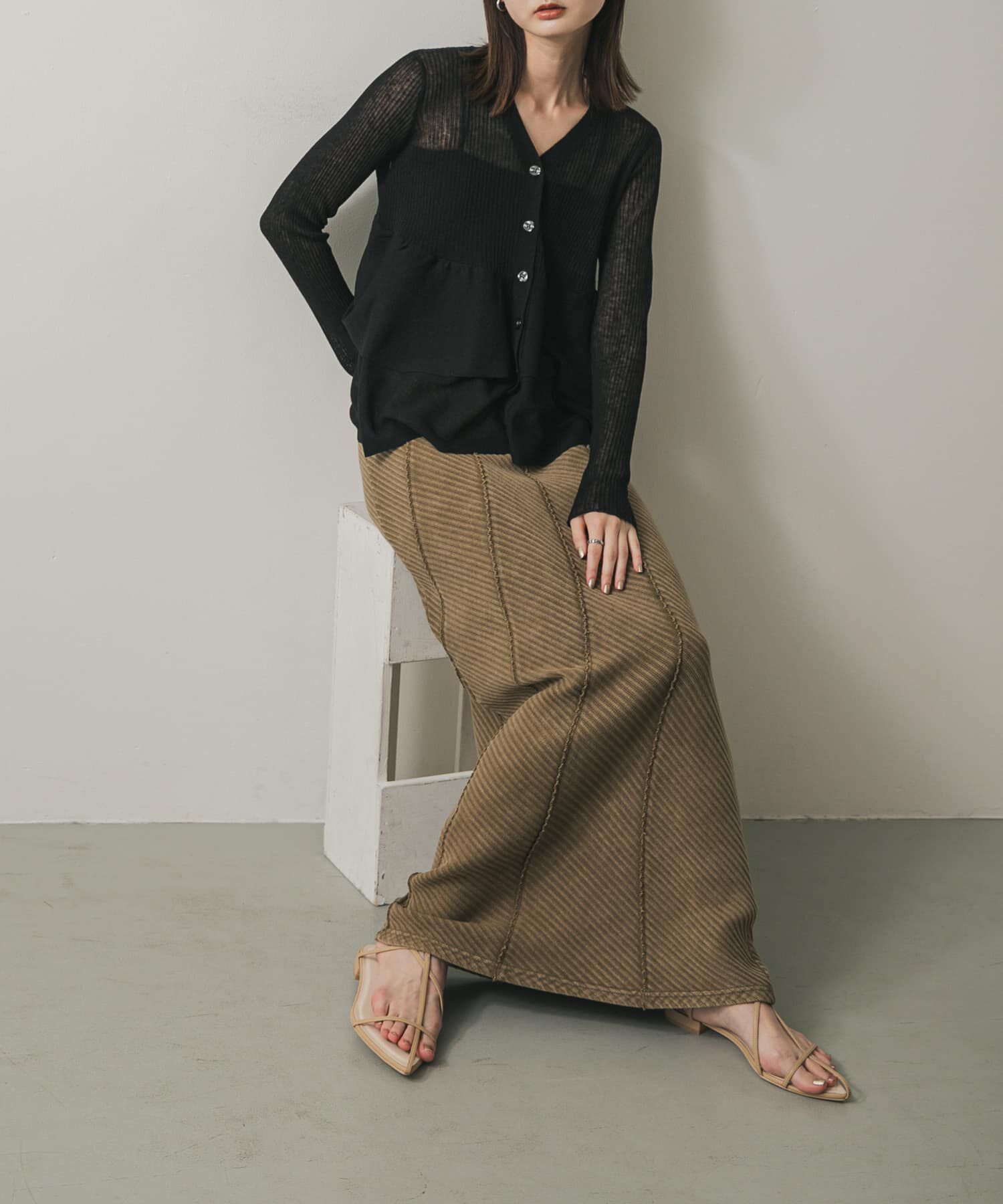 SENSE OF PLACE by URBAN RESEARCH「バイアスリブスカート」|スカート|