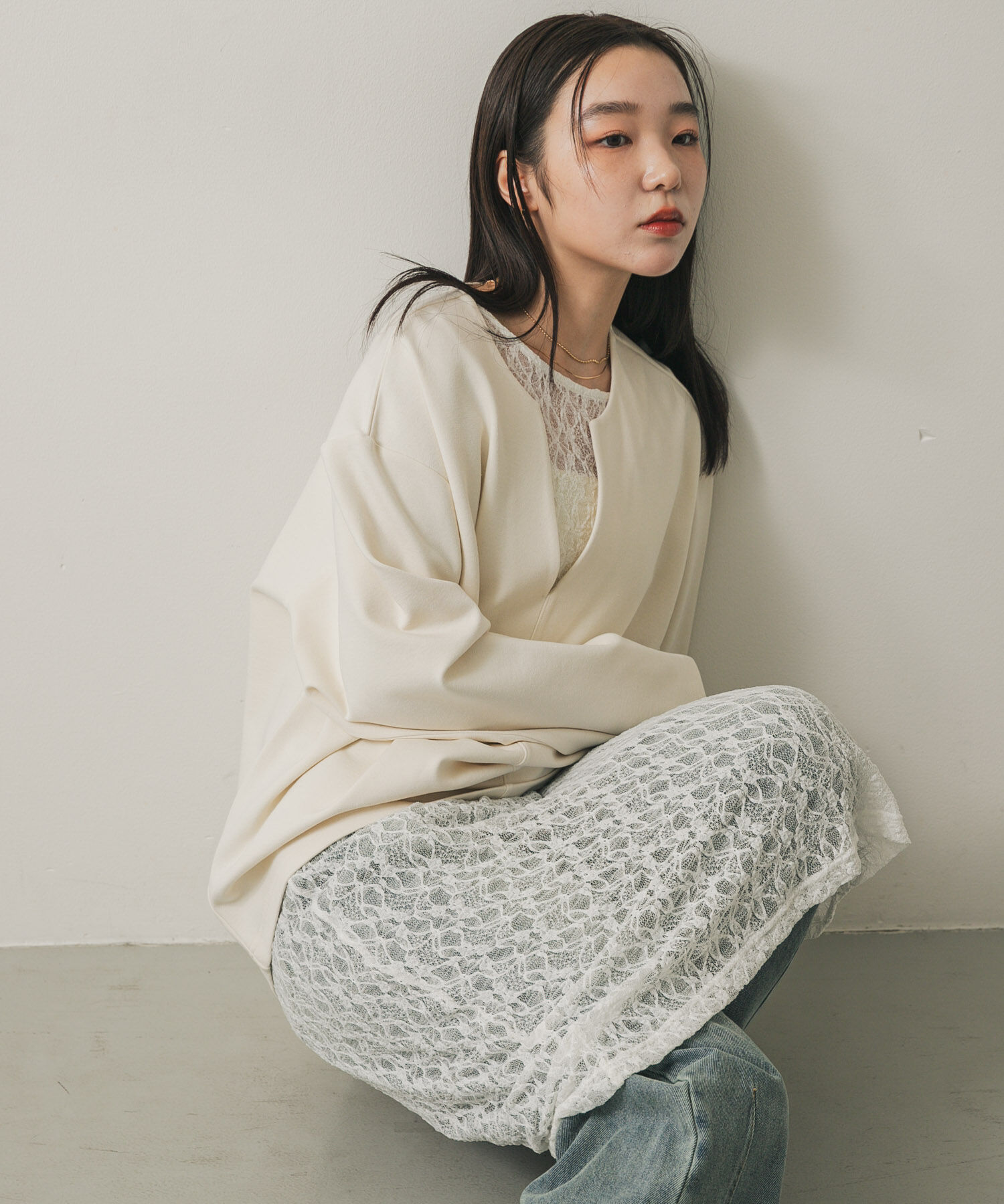 SENSE OF PLACE by URBAN RESEARCH「バックオープンレイヤードレースワンピース」|ワンピース|