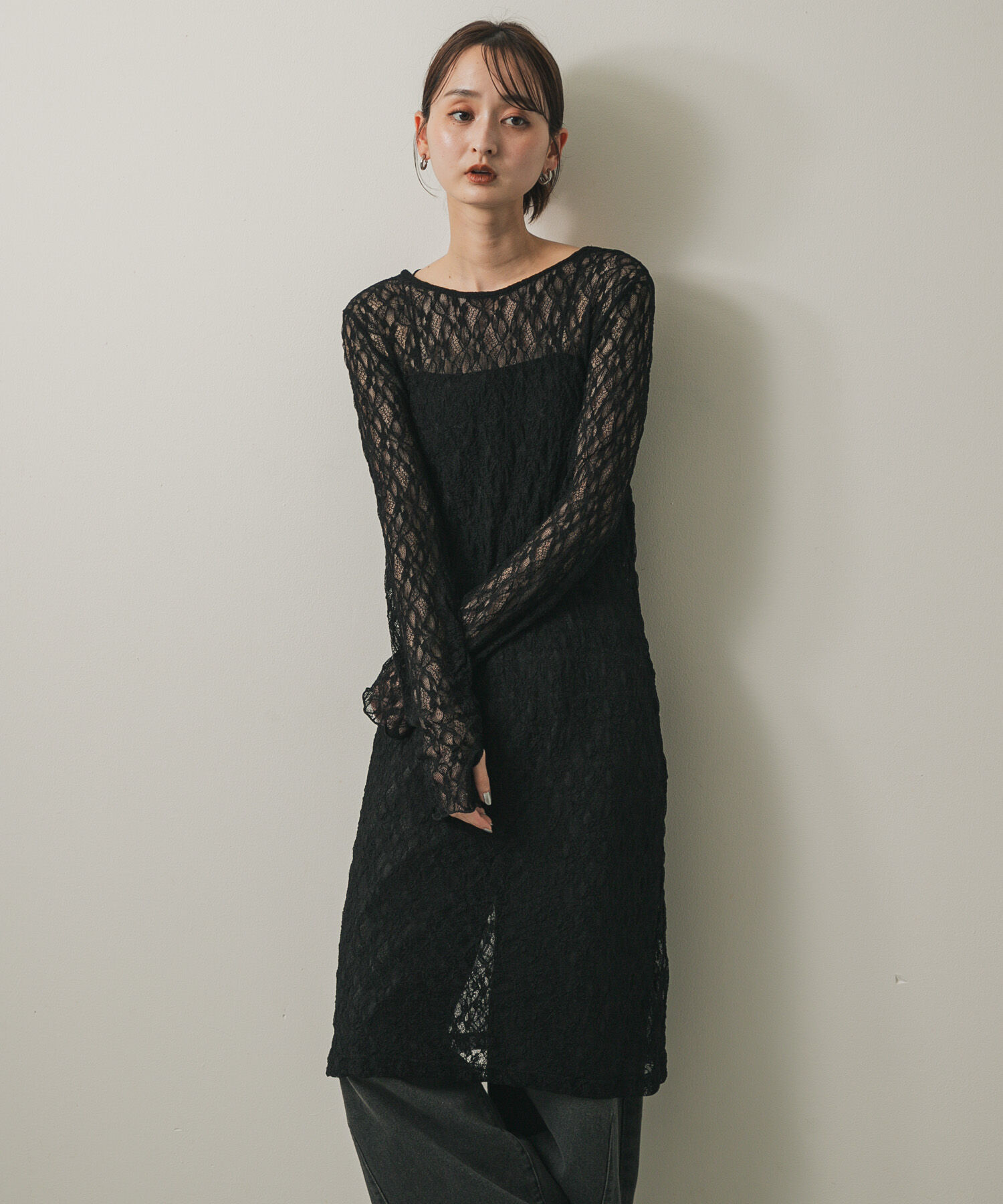 SENSE OF PLACE by URBAN RESEARCH「バックオープンレイヤードレースワンピース」|ワンピース|