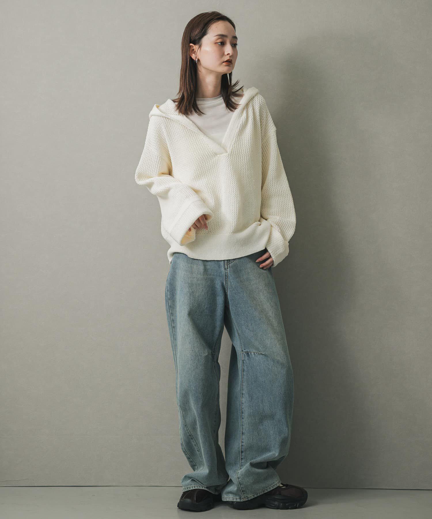 SENSE OF PLACE by URBAN RESEARCH「メッシュフーディーセーター」|ニット・セーター|