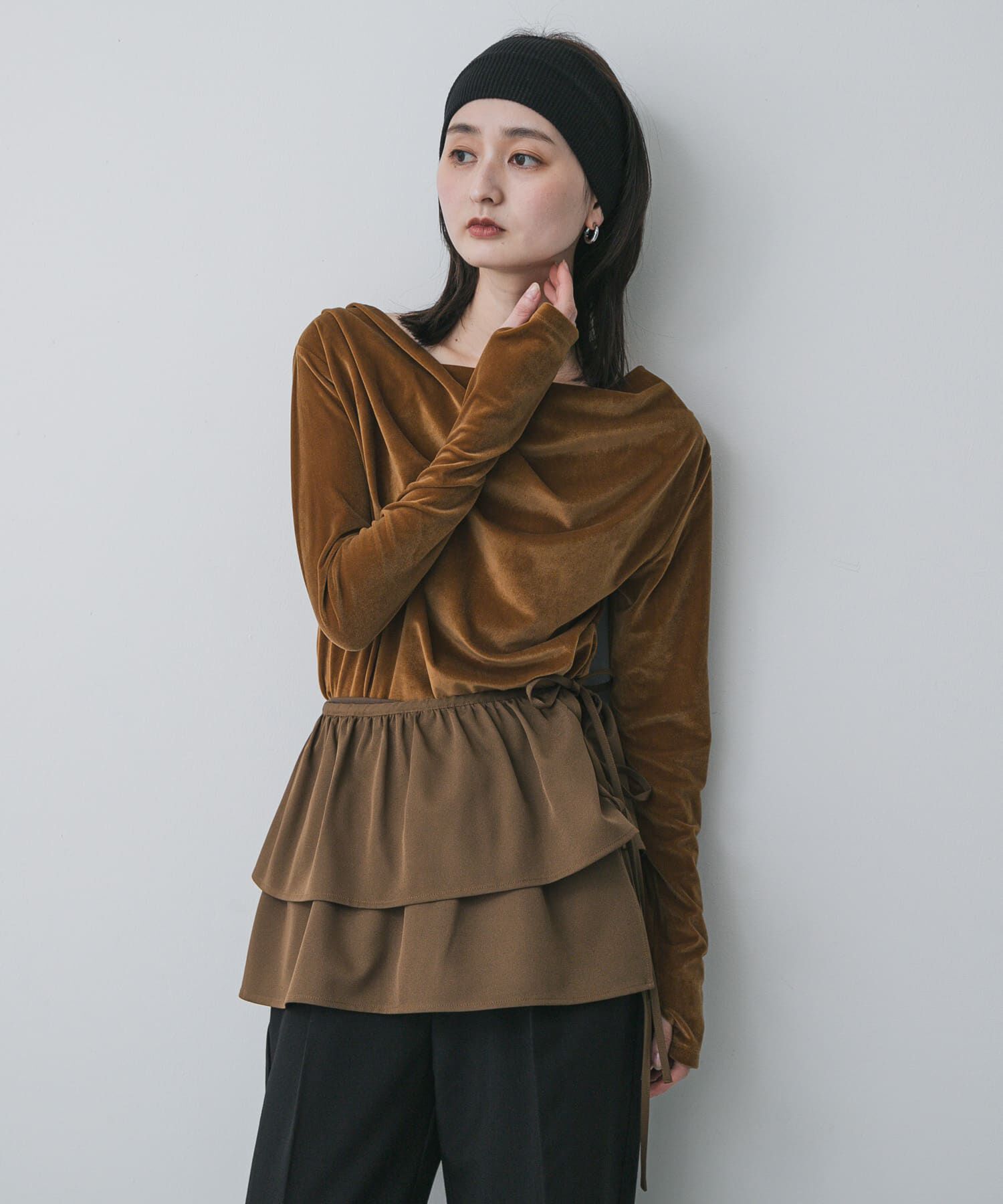 SENSE OF PLACE by URBAN RESEARCH「ベロアドレープトップ」|その他|キャメル
