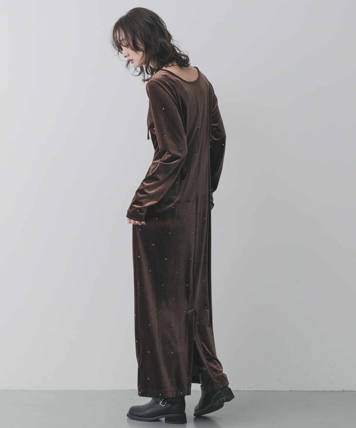 SENSE OF PLACE by URBAN RESEARCH「ドットシシュウベロアワンピース」|ワンピース|