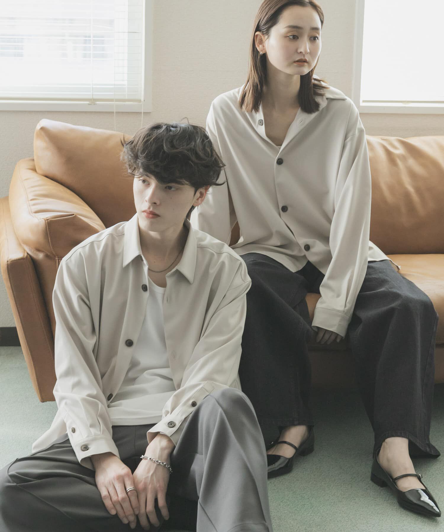 SENSE OF PLACE by URBAN RESEARCH「『ユニセックス』『イージーケア』カラールーズシャツ」|シャツ・ブラウス|ライトベージュ