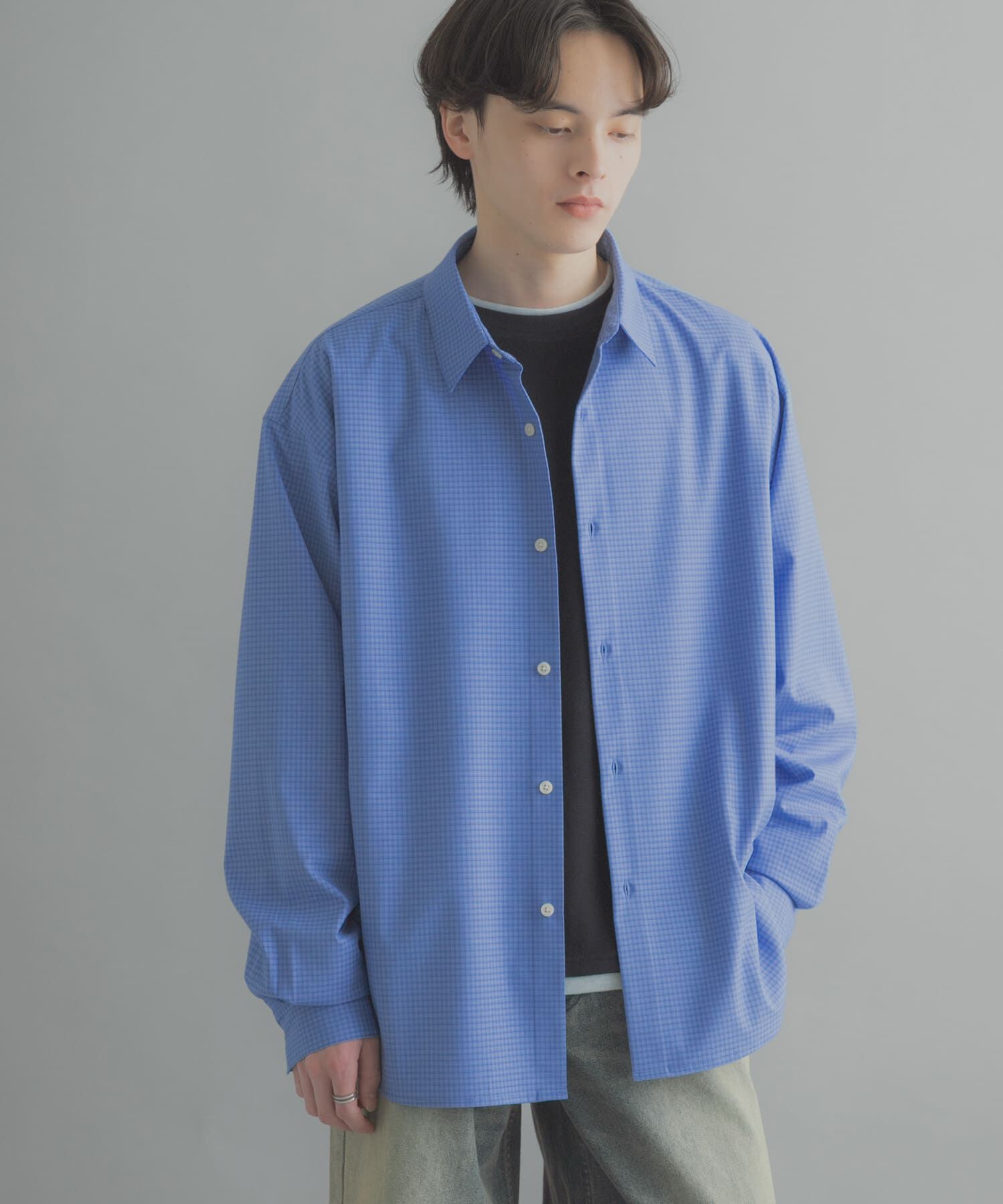 SENSE OF PLACE by URBAN RESEARCH「マイクロチェックレギュラーカラーシャツ」|シャツ・ブラウス|