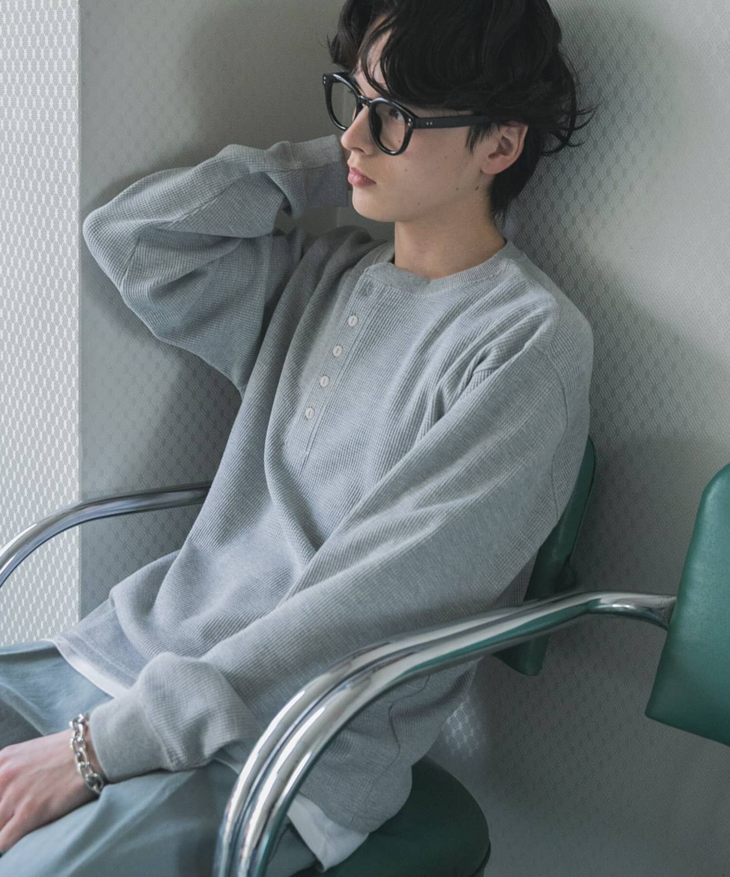 SENSE OF PLACE by URBAN RESEARCH「ワッフルヘンリーネックロングTシャツ」|Tシャツ・カットソー|