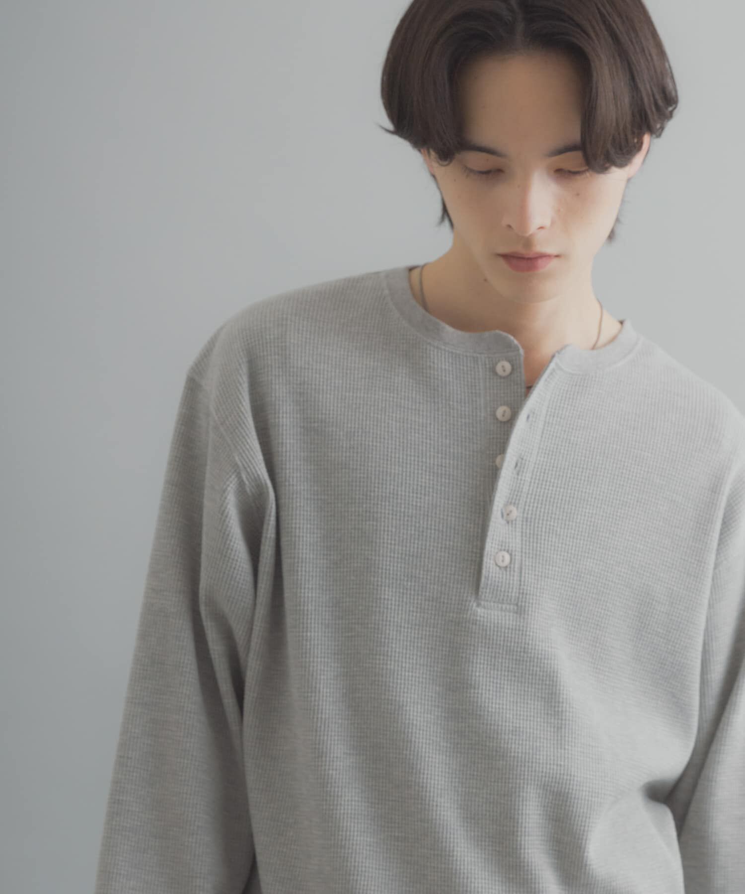 SENSE OF PLACE by URBAN RESEARCH「ワッフルヘンリーネックロングTシャツ」|Tシャツ・カットソー|