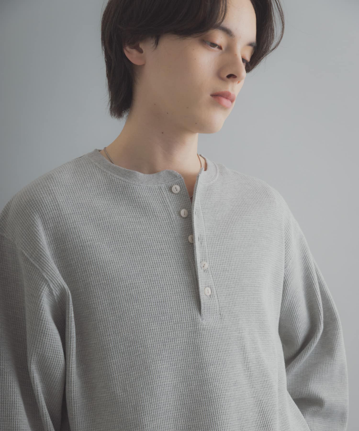 SENSE OF PLACE by URBAN RESEARCH「ワッフルヘンリーネックロングTシャツ」|Tシャツ・カットソー|