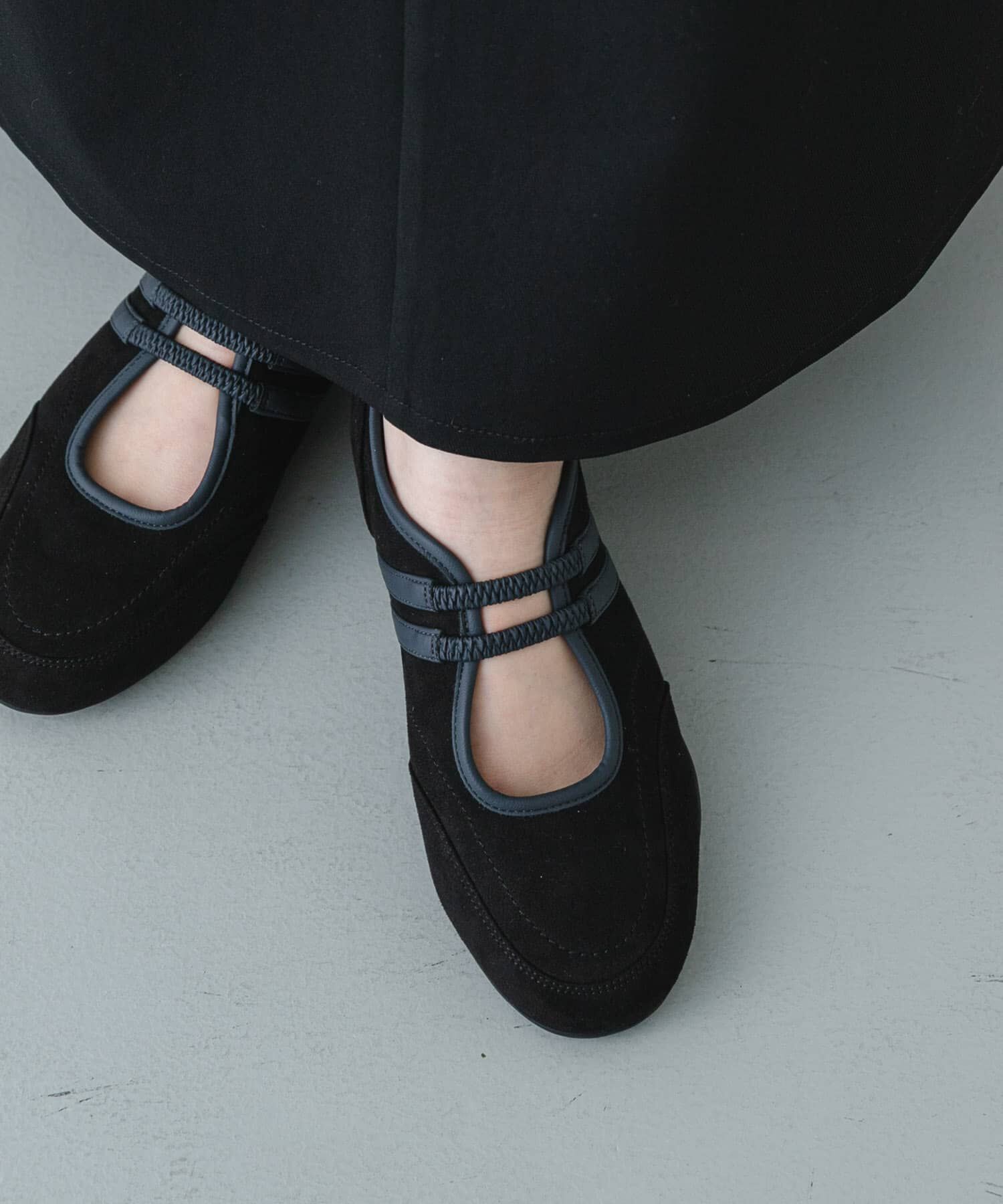 SENSE OF PLACE by URBAN RESEARCH「『軽量』フラットソールバレエスニーカー」|バレエシューズ|ブラック