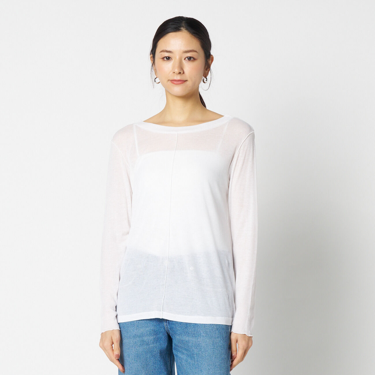 HELIOPOLE「HELIOPOLE 【smooth skin series】wide crew neck」|Tシャツ・カットソー|