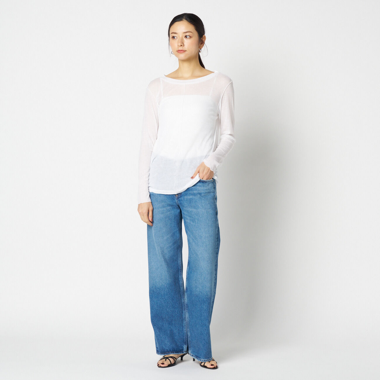 HELIOPOLE「HELIOPOLE 【smooth skin series】wide crew neck」|Tシャツ・カットソー|