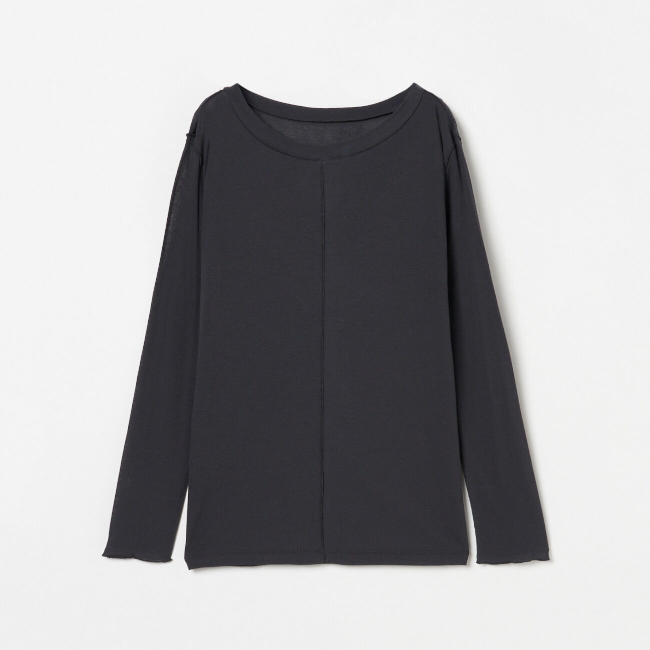 HELIOPOLE「HELIOPOLE 【smooth skin series】wide crew neck」|Tシャツ・カットソー|チャコールグレー