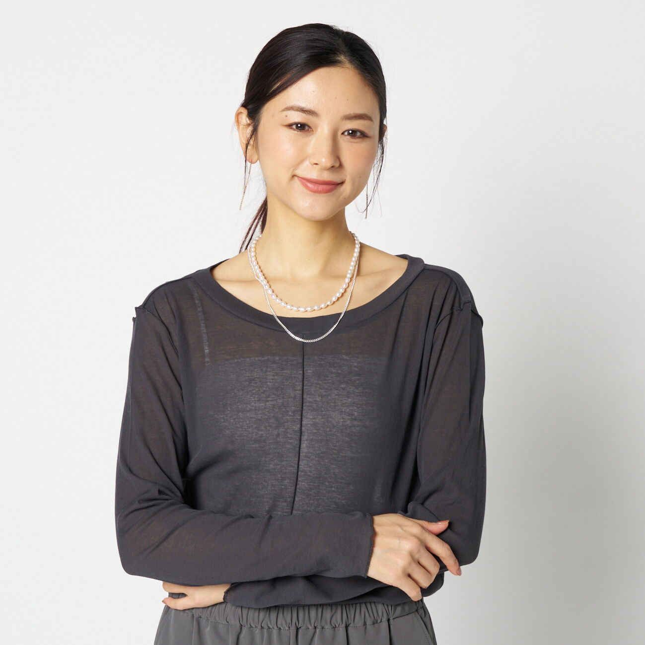 HELIOPOLE「HELIOPOLE 【smooth skin series】wide crew neck」|Tシャツ・カットソー|