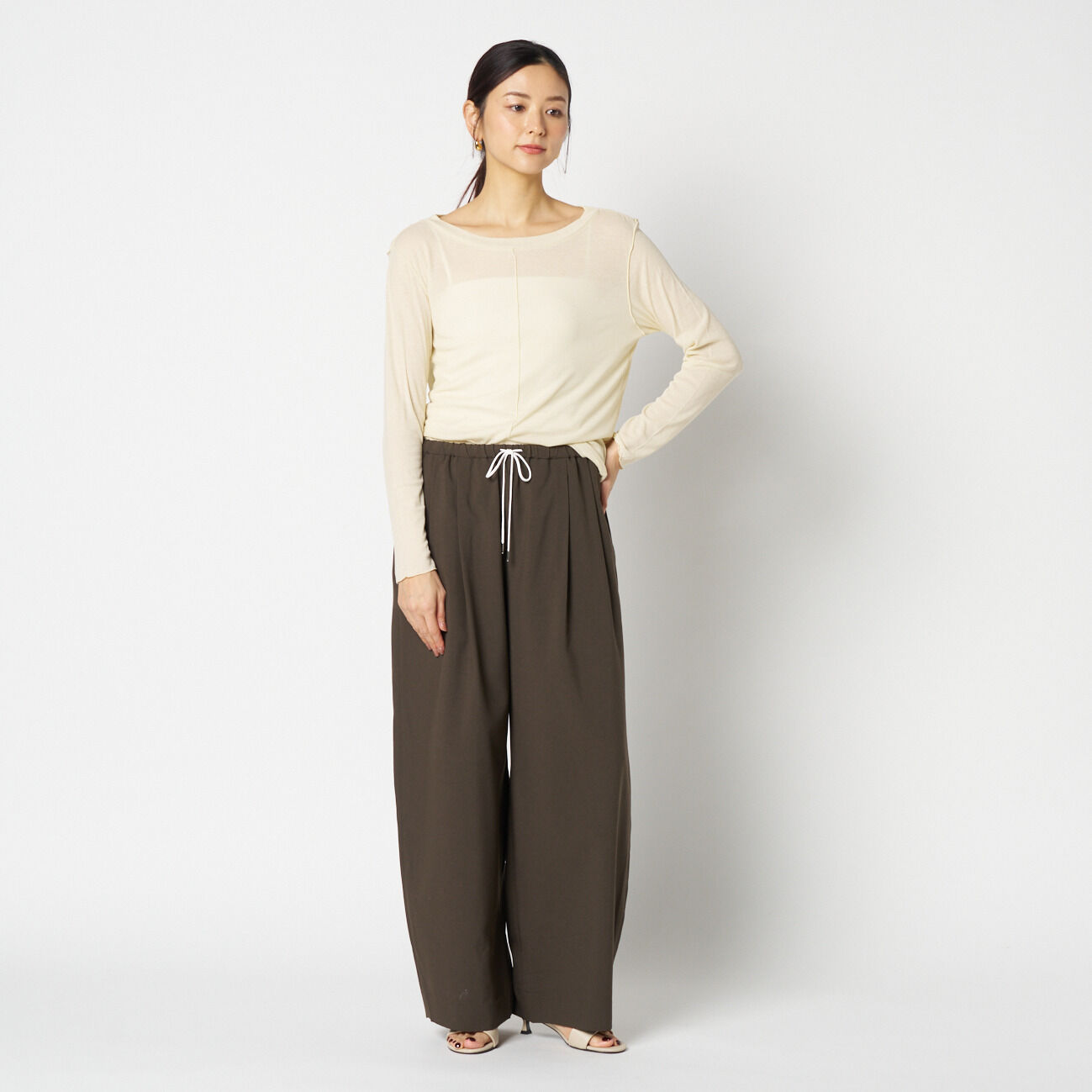 HELIOPOLE「HELIOPOLE 【smooth skin series】wide crew neck」|Tシャツ・カットソー|