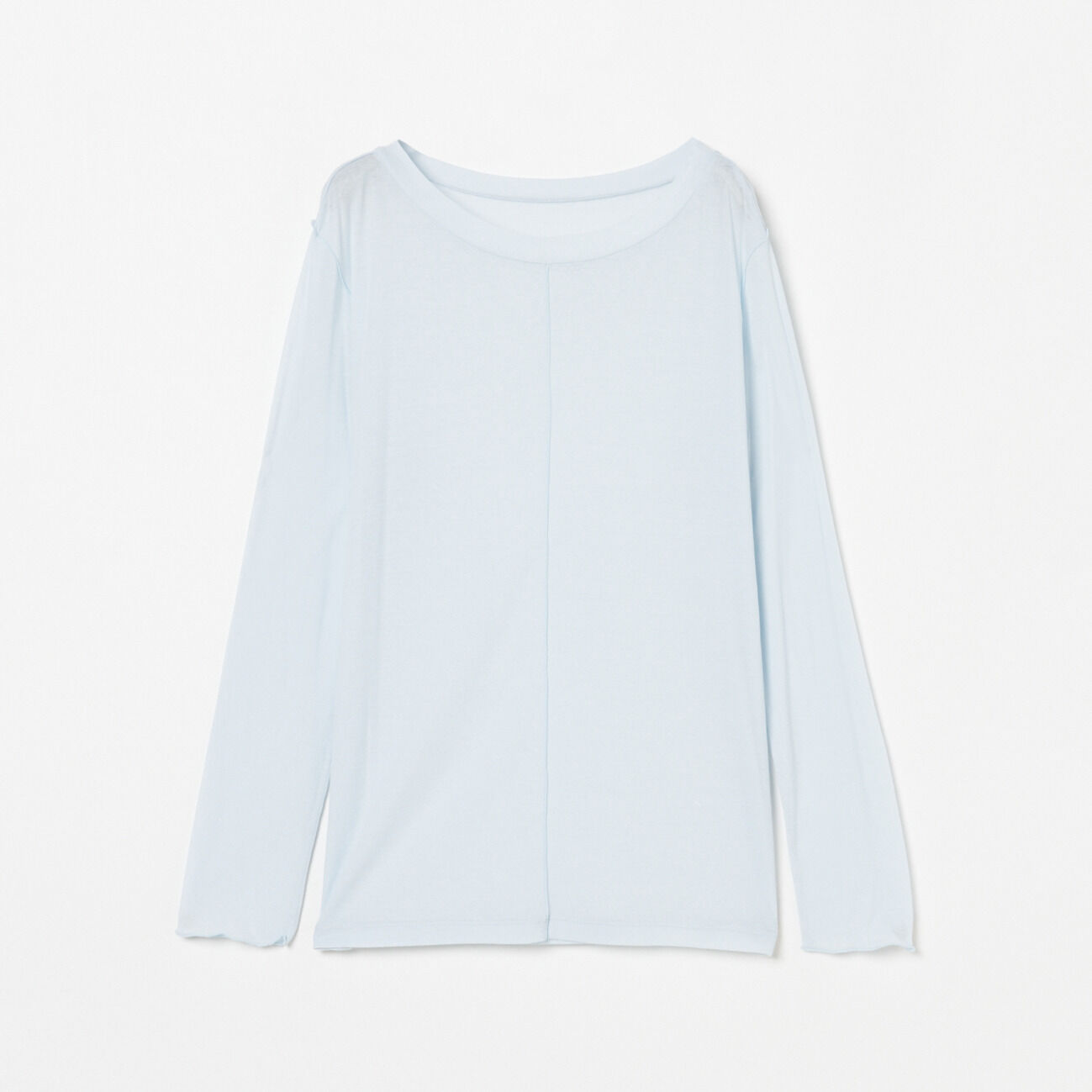 HELIOPOLE「HELIOPOLE 【smooth skin series】wide crew neck」|Tシャツ・カットソー|スカイブルー