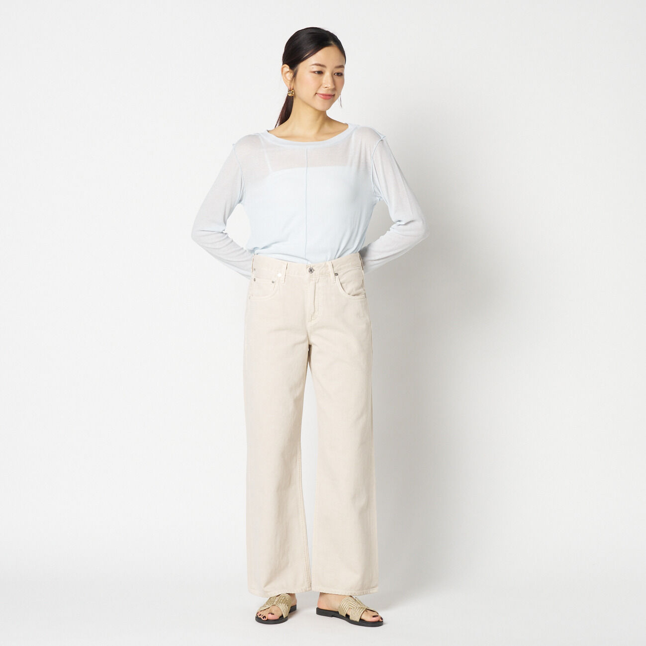 HELIOPOLE「HELIOPOLE 【smooth skin series】wide crew neck」|Tシャツ・カットソー|