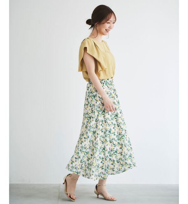 le.coeur blanc「レモンプリントフレアスカート」|スカート|