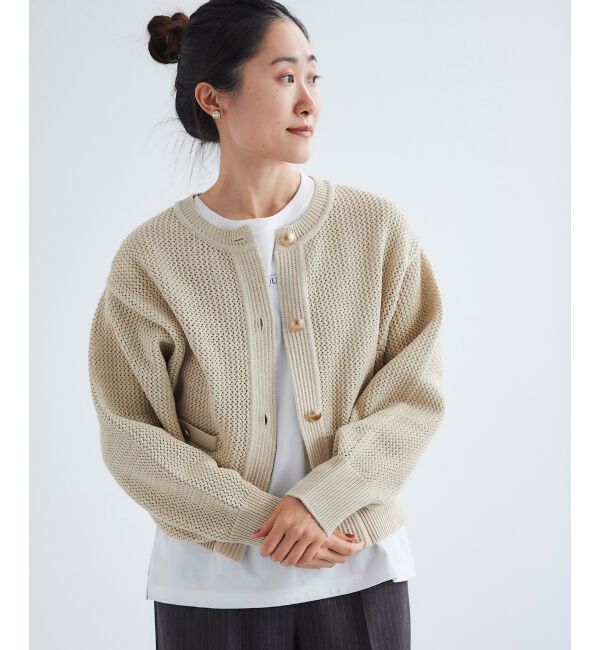 le.coeur blanc「《手洗い可能》柄アミニットカーディガン」|ニット・セーター|