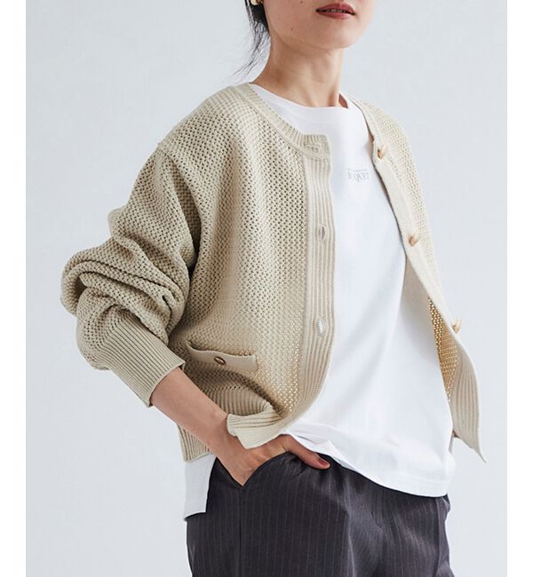 le.coeur blanc「《手洗い可能》柄アミニットカーディガン」|ニット・セーター|