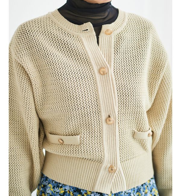 le.coeur blanc「《手洗い可能》柄アミニットカーディガン」|ニット・セーター|