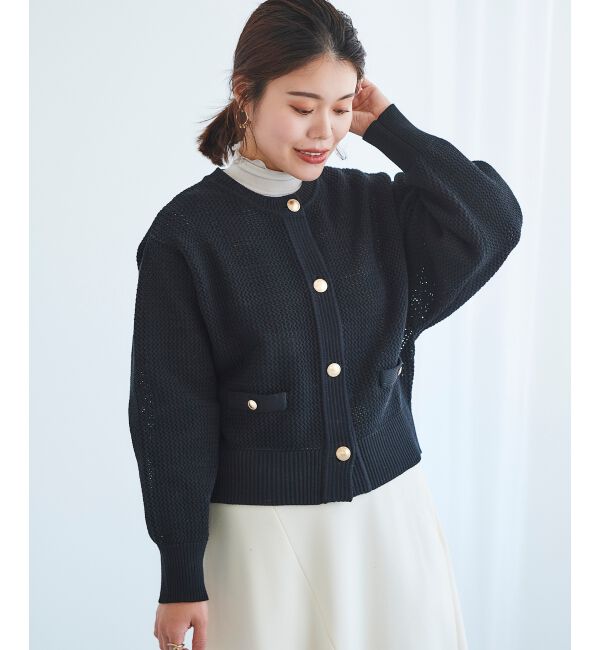 le.coeur blanc「《手洗い可能》柄アミニットカーディガン」|ニット・セーター|