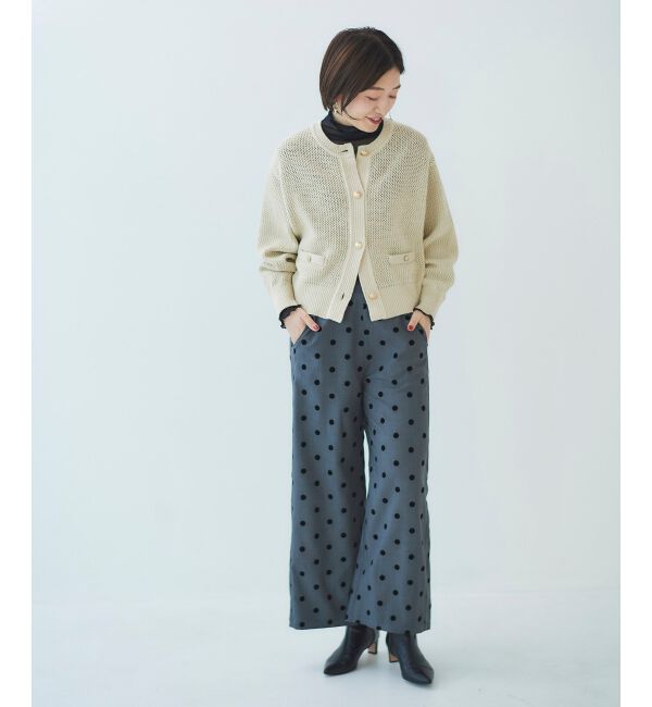 le.coeur blanc「《手洗い可能》柄アミニットカーディガン」|ニット・セーター|