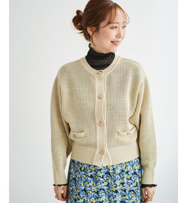 le.coeur blanc「《手洗い可能》柄アミニットカーディガン」|ニット・セーター|
