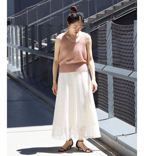 le.coeur blanc「《手洗い可能》シャイニーシャギーニットベスト」|ベスト・ジレ|