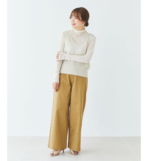 le.coeur blanc「《手洗い可能》シャイニーシャギーニットベスト」|ベスト・ジレ|