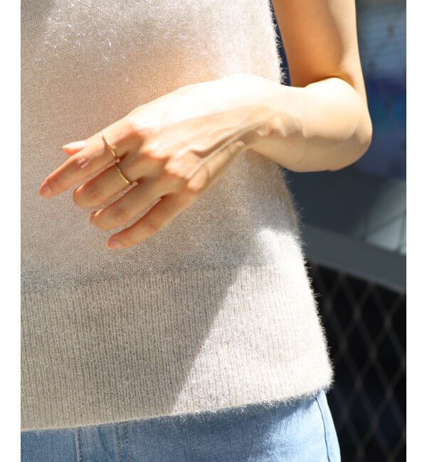 le.coeur blanc「《手洗い可能》シャイニーシャギーニットベスト」|ベスト・ジレ|