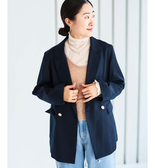 le.coeur blanc「《手洗い可能》シャイニーシャギーニットベスト」|ベスト・ジレ|