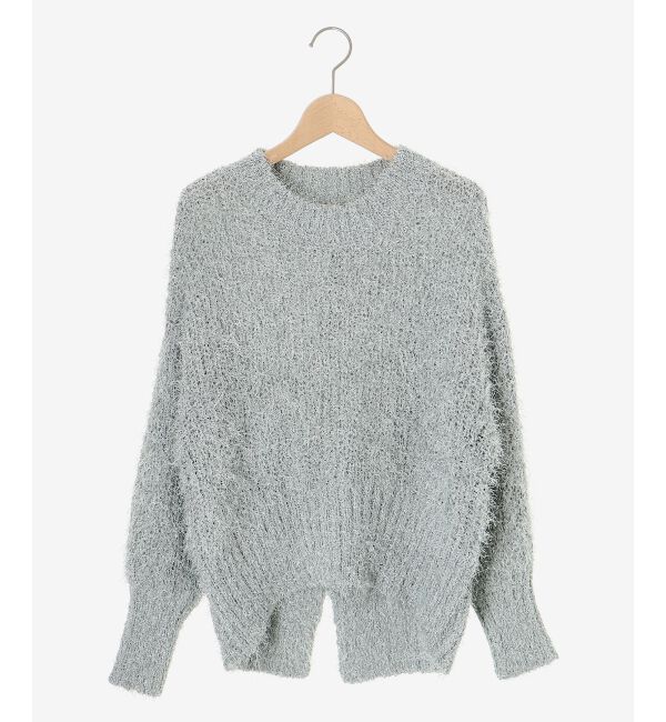 le.coeur blanc「《手洗い可能》ラメフェザーバックスリットニット」|ニット・セーター|