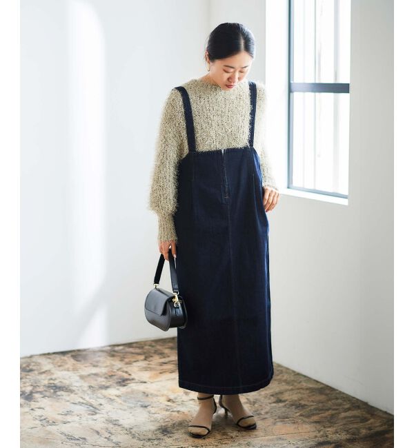 le.coeur blanc「《手洗い可能》ラメフェザーバックスリットニット」|ニット・セーター|