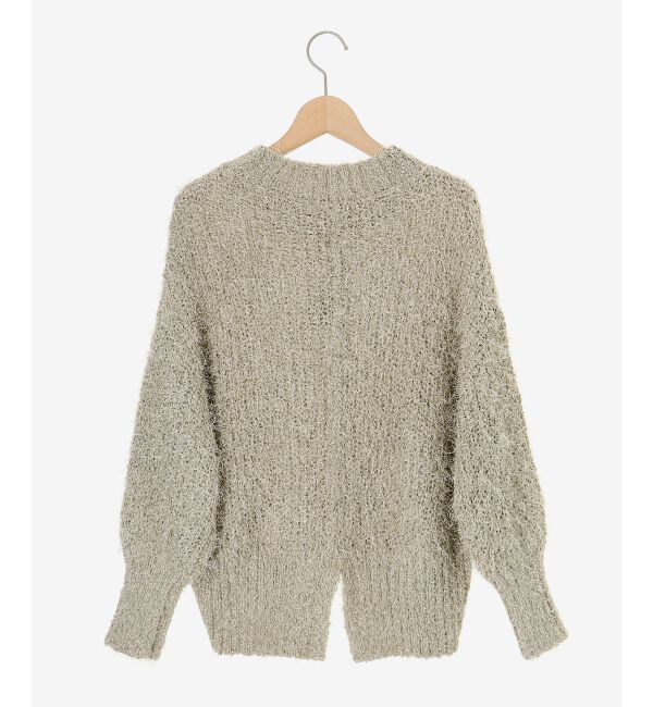 le.coeur blanc「《手洗い可能》ラメフェザーバックスリットニット」|ニット・セーター|