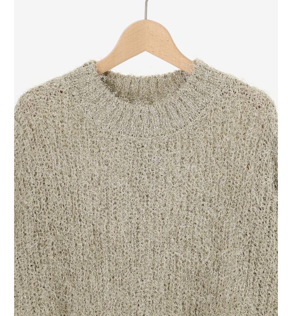 le.coeur blanc「《手洗い可能》ラメフェザーバックスリットニット」|ニット・セーター|