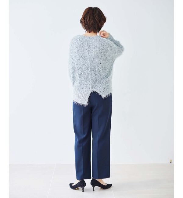 le.coeur blanc「《手洗い可能》ラメフェザーバックスリットニット」|ニット・セーター|