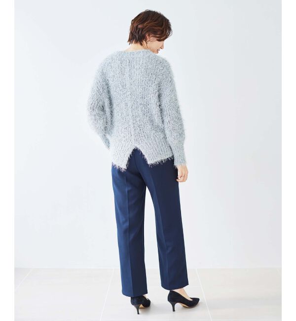 le.coeur blanc「《手洗い可能》ラメフェザーバックスリットニット」|ニット・セーター|