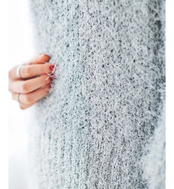 le.coeur blanc「《手洗い可能》ラメフェザーバックスリットニット」|ニット・セーター|