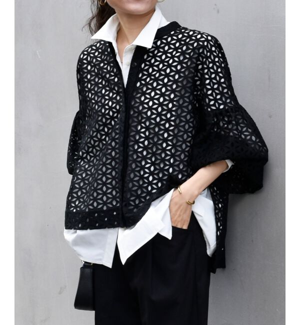 le.coeur blanc「《手洗い可能》TORRAZZO DONNA 別注レースブラウス」|シャツ・ブラウス|ブラック