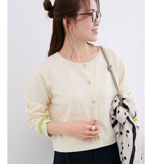  「《WEB限定アイテム》メタルボタンコンパクトカーディガン」|カーディガン|