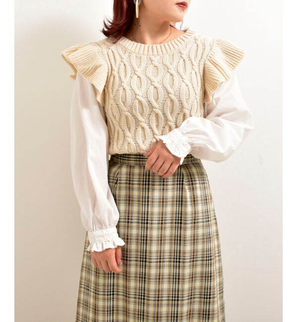 MAJESTICLEGON「2wayケーブルフリルニット」|ニット・セーター|