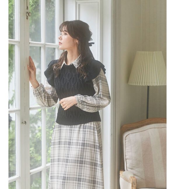 MAJESTICLEGON「2wayケーブルフリルニット」|ニット・セーター|