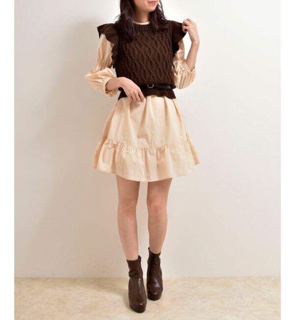 MAJESTICLEGON「2wayケーブルフリルニット」|ニット・セーター|